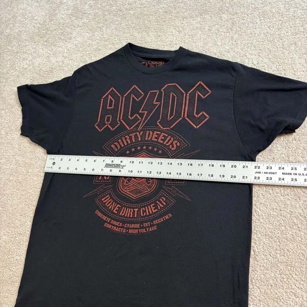 Liquid Blue AC/DC Dirty Deeds  Men T-Shirt Large Concert Tour‎ Rock Graphic Tee - Picture 7 of 8